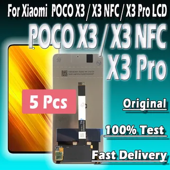 Оптовая продажа 5 ЖК-дисплеев Для Xiaomi POCO X3 LCD Оригинальный Сенсорный Экран Для Xiaomi POCO X3 Pro LCD POCO X3 NFC-Дисплей Digitizer