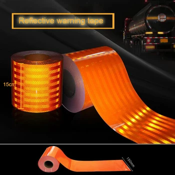 Оранжевые микропризматические светоотражающие ленты шириной 15 см, водонепроницаемые отражатели высокой интенсивности, Наклейки для дорожных знаков, дорожные предупреждающие знаки