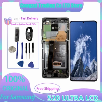 Оригинальный Amoled Для Samsung Galaxy S20 Ultra Lcd G988/988f Дисплей С Сенсорным Экраном Дигитайзер В Сборе Для Samsung S20u Запчасти Для Ремонта