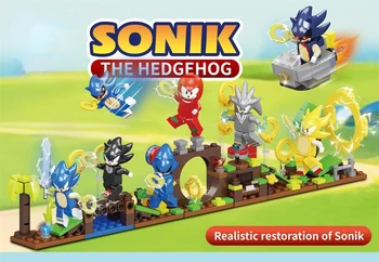 Периферийный пазл Sonic the Hedgehog в сборе, строительный блок, игрушка для мальчика из мультфильма Аниме, подарок на день рождения