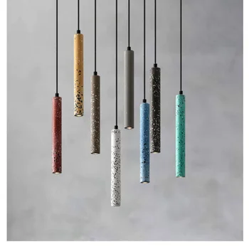 Подвесной светильник Nordic LED с трубкой, Подвесной светильник с длинной трубкой, украшение для цилиндрической трубы, Светильник для освещения Гостиной, Кухня Современная