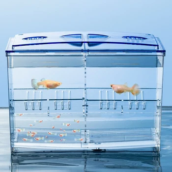 Прозрачный Акриловый Ящик для разведения рыбы Инкубатор для вылупления со Съемными разделенными отделениями Рыбный Домик Домашний аквариум для рыбы