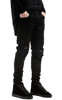 Размер 26-42, стрейчевые мужские джинсы, Рваные Модные Классические Повседневные Черные джинсы, Мужские джинсовые брюки, большие размеры, Летняя новинка 2023