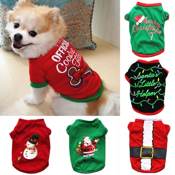 Рождественская одежда для собак, костюм с рисунком лося, Санта-Клауса, толстовки для щенков, зимняя теплая куртка, пальто для маленьких собак, кошек, чихуахуа