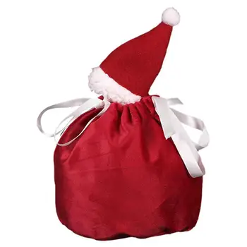 Рождественские сумки с завязками Тканевые пакеты для подарочной упаковки с завязками Модная изысканная сумка для хранения рождественских подарков для