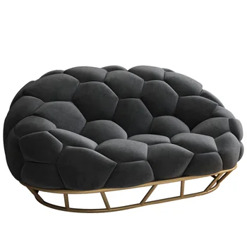 Роскошный диван для гостиной Современная черная минималистичная ткань Пузырчатый Плюш Ленивый Маленький Диван-кровать Divani Da Soggiorno Европейская мебель