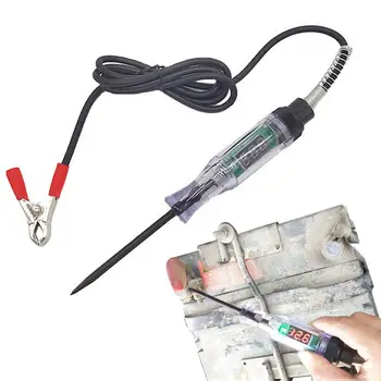 Ручка для проверки автомобильных цепей Сверхмощная ручка для проверки напряжения со светодиодным цифровым дисплеем Автомобильный тестер цепей с острым пирсингом