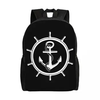 Рюкзак для путешествий с морским якорем, Женская Мужская школьная Компьютерная сумка для книг, сумки для студентов морского колледжа