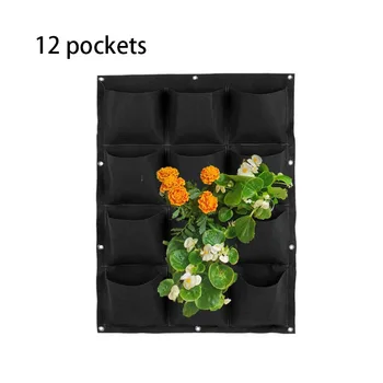 Садовая сеялка с 12 карманами, вертикальная стена, горшки для выращивания овощей, Нетканые тканевые подвесные сумки для посадки, Садовые инструменты, аксессуары Q1