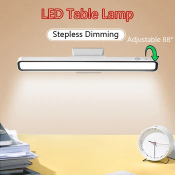 Светодиодная настольная лампа USB Перезаряжаемый светильник Дистанционная лампа с регулируемой цветовой температурой и плавным затемнением Ночник для чтения в помещении