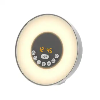 Светодиодный динамик для часов, USB-будильник Sunrise с Bluetooth-динамиком, белый