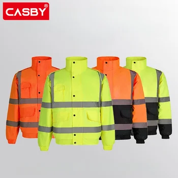 Светоотражающая куртка с высокой видимостью, мужская водонепроницаемая утолщенная защитная куртка для работы на открытом воздухе, высококачественная рабочая одежда, куртка-бомбер