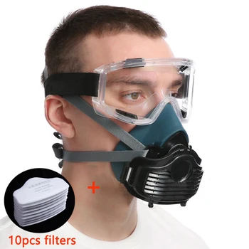 Силиконовая пылезащитная маска, подходящая для распыления краски, украшения дома, Респиратор от пыли, Самовсасывающий фильтр, пылевая полумаска