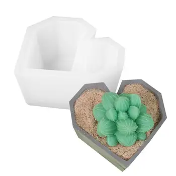 Силиконовая форма для кашпо, 3D силиконовые формы в форме сердца, бетонные цветочные горшки, форма для кашпо ручной работы для домашнего декора, создать