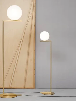 Современная минималистичная настольная лампа со стеклянным шаром в скандинавском стиле торшер для гостиной Прикроватная тумбочка для спальни декоративный настольный светодиодный торшер
