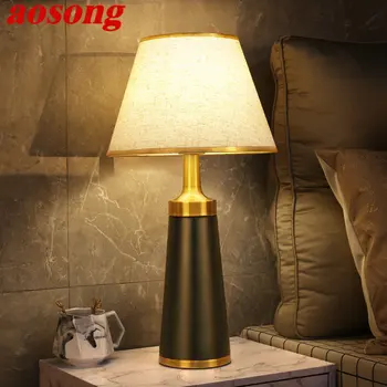 Современная настольная лампа AOSONG с сенсорным затемнением, креативный простой настольный светильник в скандинавском стиле для дома, гостиной, спальни, кабинета