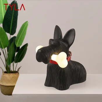 Современная настольная лампа TYLA Nordic, креативная настольная лампа из смолы, черная светодиодная лампа в форме собаки, Декоративная для дома, гостиной, детской спальни