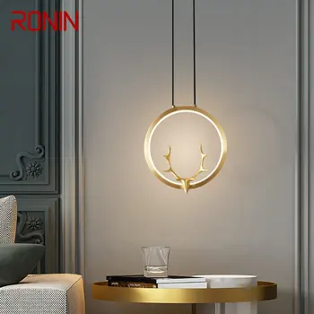 Современное медное подвесное освещение RONIN LED 3 цвета Латунный золотой подвесной светильник Роскошный креативный декор для домашней спальни