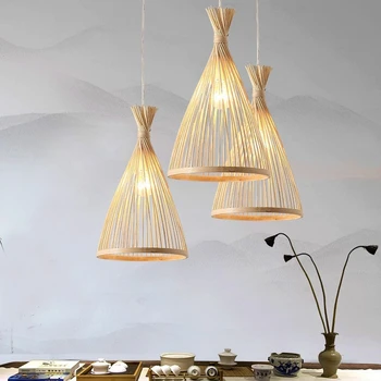 Современный дизайнерский подвесной светильник из ротанга и бамбука ручной работы для магазина, отеля, кафе, бара, ресторана, домашнего декора, светодиодного светильника
