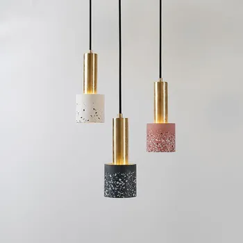 Современный минималистичный подвесной светильник из терраццо-цемента, бетонный подвесной светильник, мраморный светильник, ресторан Nordic, Прикроватный светильник для коридора