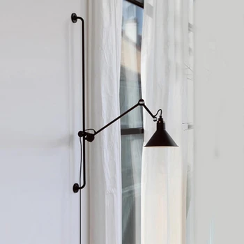 Современный поворотный дизайн, настенный светильник с металлической краской, промышленный ветер, сделай сам для украшения гостиной, бесплатная Регулируемая светодиодная лампа E14 с лампочкой