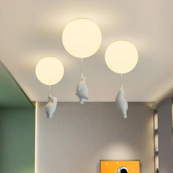 Современный подвесной светильник Bear для кухни, столовой, спальни, детей, Подвесной светильник, потолочные люстры, светильник на воздушном шаре для дома