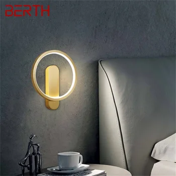 Спальное МЕСТО из латуни Настенный светильник в скандинавском стиле, современные золотые бра, простой дизайн, светодиодная подсветка для украшения дома