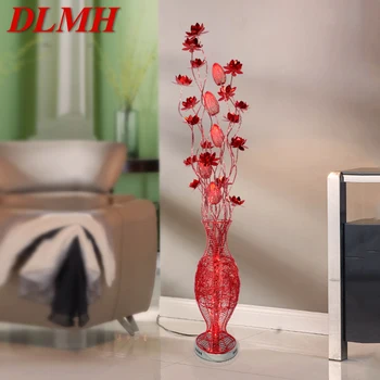 Торшер DLMH Nordic Flower Современное искусство Красный Диван для гостиной Спальня Отель Светодиодный Оригинальный Декоративный светильник
