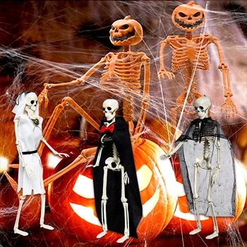 Украшения из скелетов тыкв на Хэллоуин с подвижными суставами Скелеты для вечеринки в честь Хэллоуина, реквизит для дома с привидениями, украшения