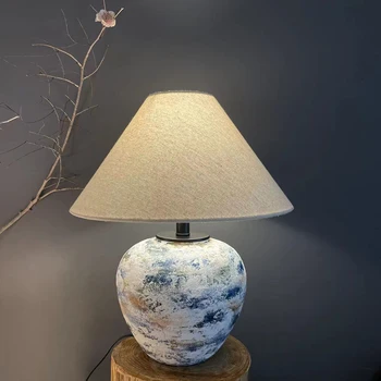 Фарфоровый кувшин ретро-настольная лампа для спальни, настольная лампа для украшения тихим ветром, прикроватная тумбочка в японском стиле, гостиная, шкаф на веранде, de
