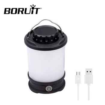 Фонарь для кемпинга BORUiT, светодиодный фонарь для палатки, 500 Люмен, USB Перезаряжаемый Фонарь для кемпинга, Наружный Портативный Аварийный фонарь для ночного рынка.