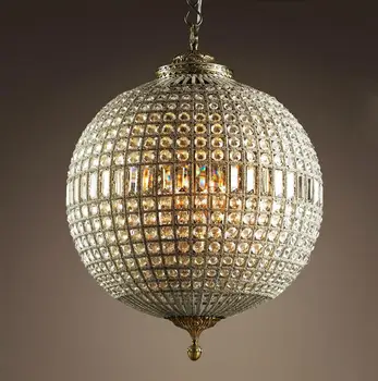 Французский средневековый придворный стиль K9 Хрустальный Подвесной светильник в форме шара, подвесной светильник для гостиной, спальни, ванной комнаты, декоративных светильников