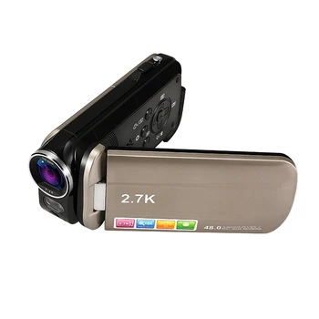 Цифровая видеокамера 2.7K с 48-мегапиксельными фотографиями, 18-кратным цифровым зумом, 3-дюймовым поворотным дисплеем, ручной портативный DV