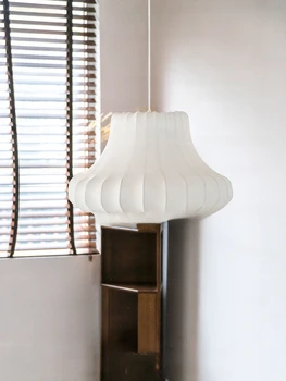 Японская шелковая люстра кремово-белого цвета для кабинета, спальни, гостиной в кремовом стиле, художественные светильники