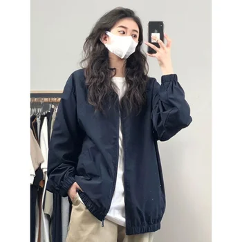 Японское пальто-карго женское Осень 2023, новая свободная винтажная студенческая куртка в гонконгском стиле, модная однотонная куртка для пригородных поездок