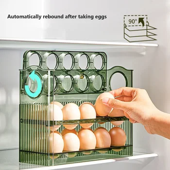 Ящик для хранения яиц, Боковая дверца холодильника, Органайзер для хранения, Кухонный Реверсивный Специальный лоток для хранения яиц, Кухонные принадлежности