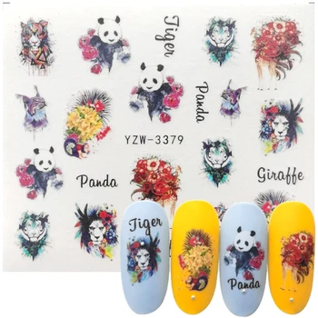 1 Лист Креативной наклейки с водяными знаками для ногтей с граффити, красочные наклейки для переноса воды из серии Animal Flower, Слайдер для маникюра, фольга для маникюра