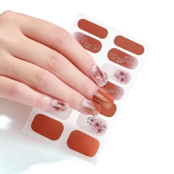 3D Пленка для лака для ногтей Наклейки для ногтей в цветочную клетку, Самоклеящиеся, с полным покрытием, обертывания для ногтей, советы по красоте, наклейки для ногтей на пальцах, Декоры