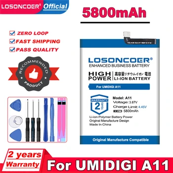 LOSONCOER Аккумулятор емкостью 5800 мАч Для UMI Umidigi A11 / Для UMI Umidigi A11 Pro Max Аккумулятор Для мобильного телефона ~ В наличии