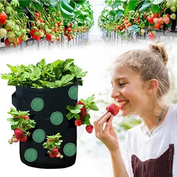 Мешки для выращивания клубники Вертикальные мешки для посадки цветов и трав Многоразовые мешки для выращивания клубники овощей и цветов