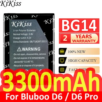 Мощный аккумулятор KiKiss емкостью 3300 мАч BG 14 BG14 для аккумуляторов мобильных телефонов Bluboo D6 Pro D6Pro