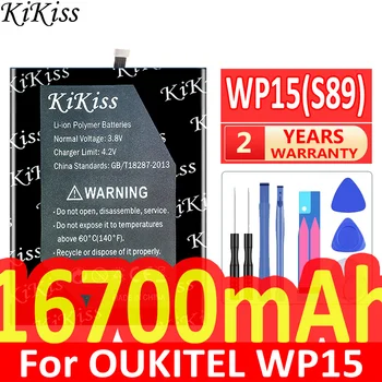 Мощный аккумулятор KiKiss емкостью 16700 мАч WP15 (S89) для аккумуляторов мобильных телефонов OUKITEL WP15