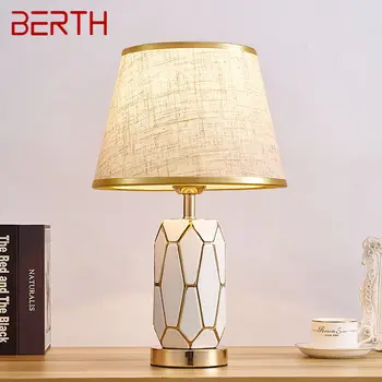 Настольная лампа из современной керамики BERTH LED с креативным затемнением настольного светильника для дома, гостиной, прикроватной тумбочки в спальне