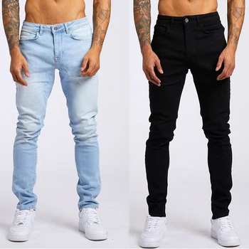 Новые мужские обтягивающие джинсы-стрейч, повседневные рабочие брюки Slim Fit, мужские винтажные брюки-карандаш размера плюс, джинсы-джоггеры для мужчин