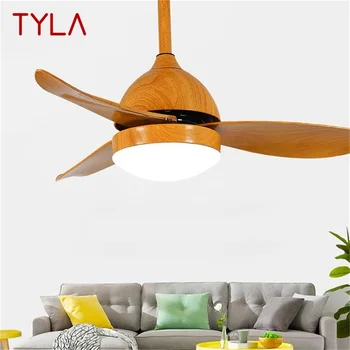 Простой потолочный вентилятор TYLA с пультом дистанционного управления Современная светодиодная лампа для домашней столовой спальни