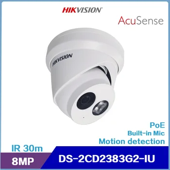 Сетевая камера HIKVISION 4K 8mp AcuSense с фиксированной турелью, DS-2CD2383G2-IU, встроенный микрофон.