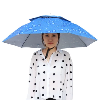 Складной зонт из толстой ткани Оксфорд, головной убор, шляпа-зонт, Двухслойная защита от ультрафиолета, Солнцезащитный крем, колпаки для зонтов, рыбалка