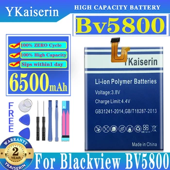 Сменный аккумулятор емкостью 6500mAh для Blackview BV5800/BV5800 Pro, высококачественные аккумуляторы BV5800Pro Bateria + номер для отслеживания