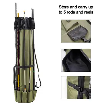 Сумка для удочек, водонепроницаемая сумка для удочек, вместительный дорожный чехол для хранения рыболовных снастей, ткань Оксфорд