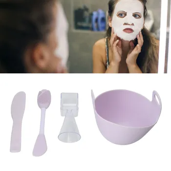 Чаша для смешивания масок для лица Мягкая многоразовая силиконовая чаша для смешивания грязевых масок для лица с ложкой для салона красоты